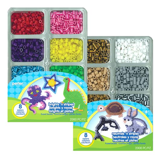 Assorted Perler&#x2122; Solids &#x26; Stripes Fused Beads Mini Tray